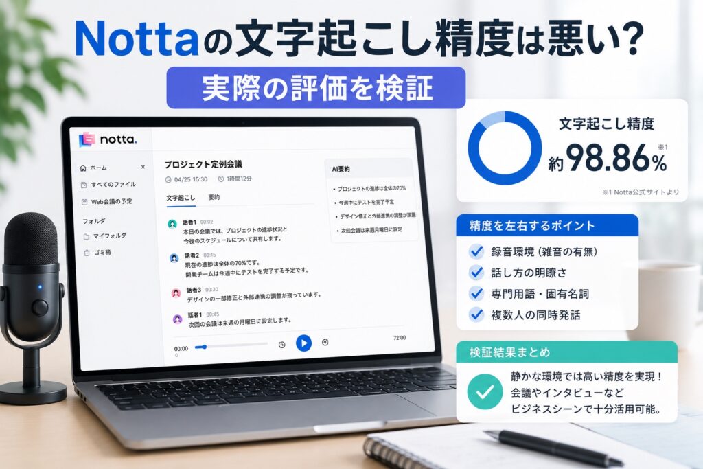 Nottaの文字起こし精度は悪い?