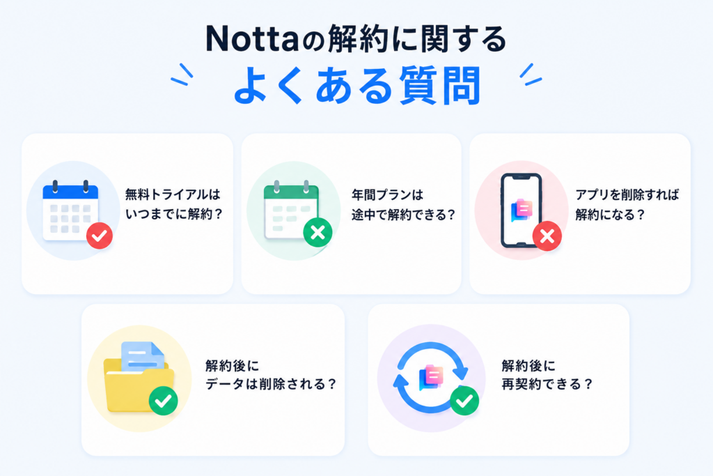 Nottaの解約に関するよくある質問