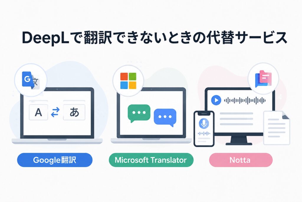 DeepLで翻訳できないときの代替サービス