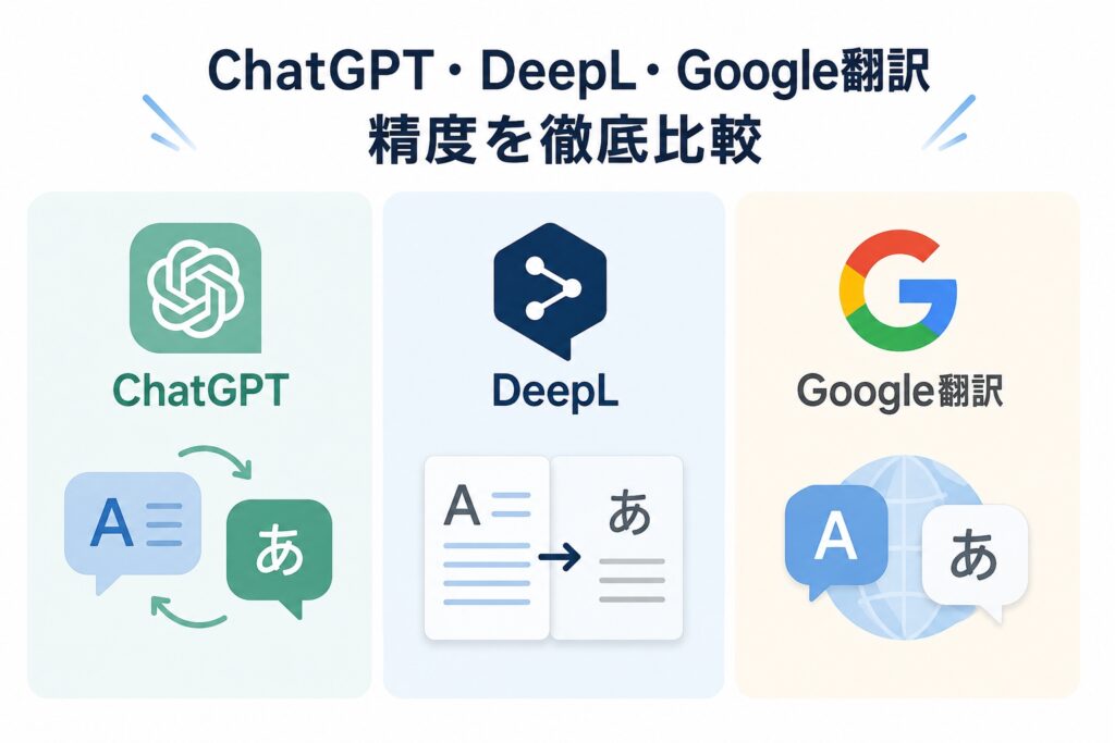 ChatGPT・DeepL・Google翻訳の精度を徹底比較