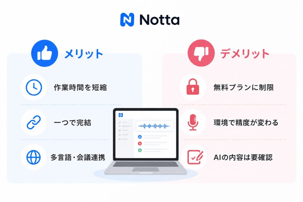 Notta AIのメリット・デメリット
