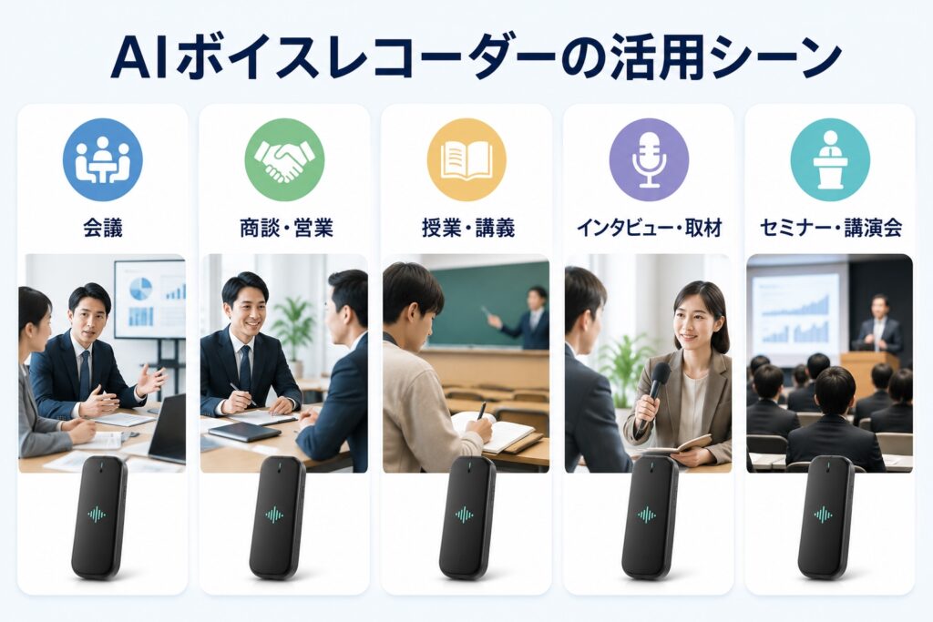 AIボイスレコーダーの活用シーン