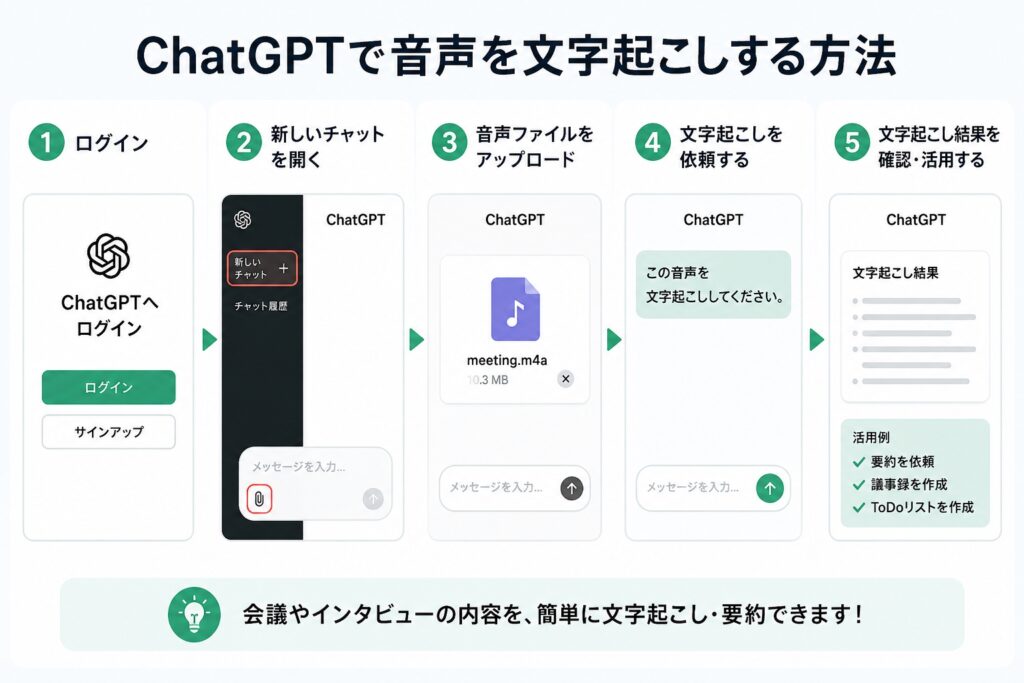 ChatGPTで音声を文字起こしする方法