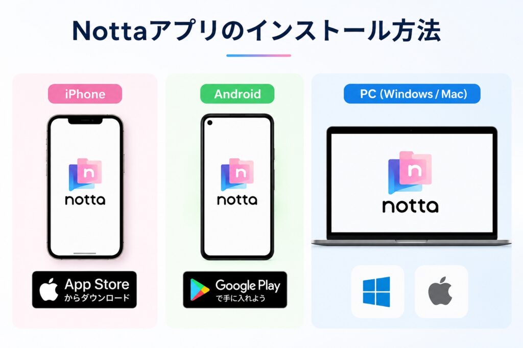 Nottaアプリのインストール方法